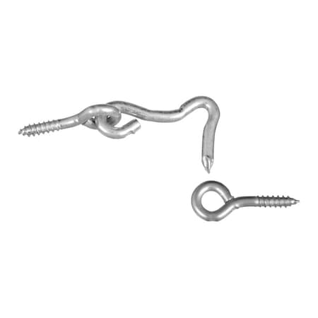 National Hardware National Hardware Zinc-Plated Silver Steel 1 in. L Hook and Eye 2 pk N117-820